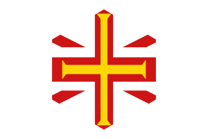 Guernsey islands Flag Hexagon Shape flag