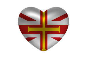 Love of Guernsey islands Heart Shape flag