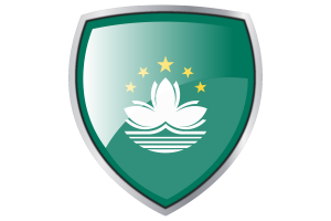 Macao Flag Couche Heraldic Shield flag