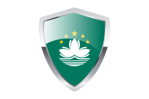 Macao Flag with Pointed Triangular Shield flag