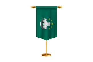 Macao Flag Illustration with Stand flag