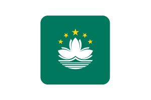 Macao Flag Square Rounded Shape flag