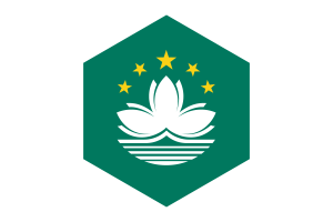 Macao Flag Hexagon Shape flag