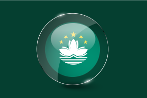 Macao Flag Glossy Round Button flag
