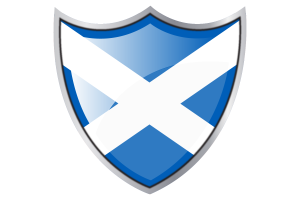 Shield with Flag of Scotland flag