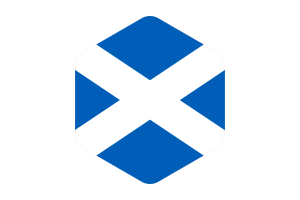 Scotland Flag Rounded Hexagon Shape flag