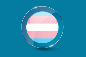 Bouton rond brillant du drapeau transgenre flag
