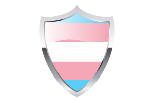 Drapeau transgenre avec un écusson médiéval flag