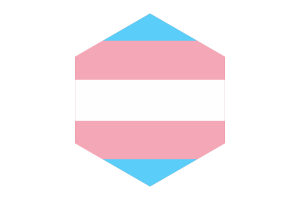 Drapeau transgenre forme hexagone flag
