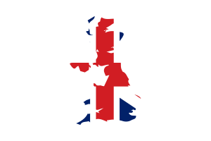 Union Jack Map with Flag flag