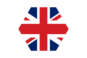 Union Jack Flag Triangle Rounded Shape flag