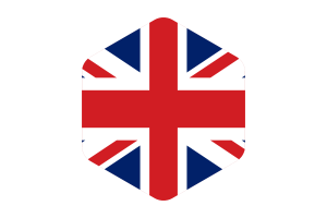 Union Jack Flag Rounded Hexagon Shape flag