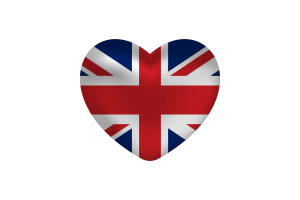 Love of Union Jack Heart Shape flag