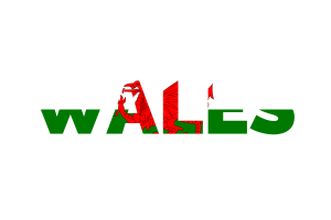 Wales Text Kunst flag