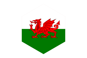 Wales-Flagge Sechseckform flag
