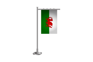 3D Wales stehende Flagge flag