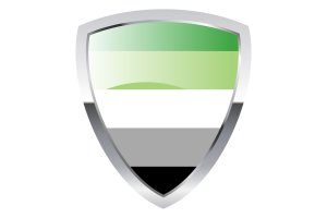 Drapeau bouclier aromantique flag