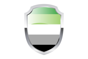 Logo du bouclier aromantique flag