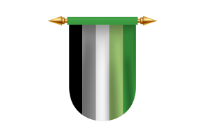 Images vecteur emblème du drapeau aromantique flag