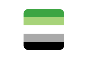 Drapeau aromantique forme carrée arrondie flag