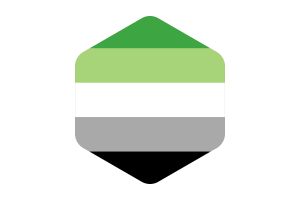 Drapeau aromantique forme hexagonale arrondie flag