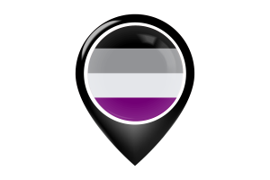 Asexual Flag Map Pin Icon flag