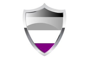 Asexual Flag with Medieval Heater Shield flag