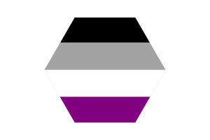 Asexual Flag Triangle Rounded Shape flag