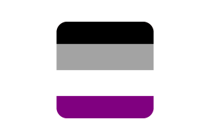Asexual Flag Square Rounded Shape flag