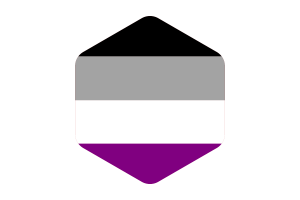 Asexual Flag Rounded Hexagon Shape flag