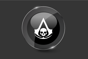 Botón Redondo Brillante de la Bandera de Assassin's Creed flag