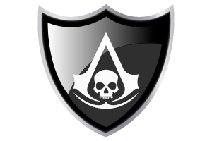 Escudo con la bandera de Assassin's Creed flag
