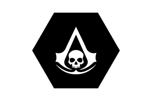 Bandera de Assassin's Creed con forma triangular redondeada flag