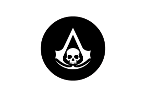 Bandera de Assassin's Creed en forma de círculo gratis flag