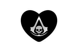 Amor de Assassin's Creed en forma de corazón flag