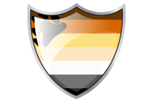 Bouclier avec le drapeau de l'ours flag