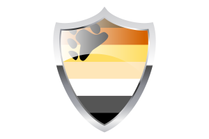 Drapeau de l'ours avec bouclier médiéval flag