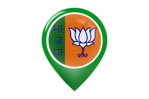 Bharatiya Janata Party Flag Map Pin Icon flag