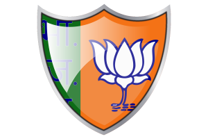 Shield with Flag of Bharatiya Janata Party flag