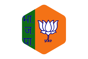 Bharatiya Janata Party Flag Rounded Hexagon Shape flag
