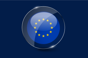European Union Flag Glossy Round Button flag