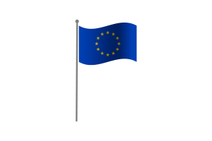 Waving Flag of European Union flag