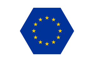 European Union Flag Illustration Rectangle Rounded Shape flag