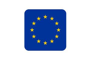 European Union Flag Square Rounded Shape flag