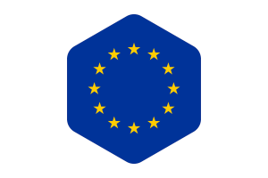 European Union Flag Rounded Hexagon Shape flag
