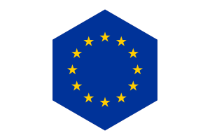 European Union Flag Hexagon Shape flag