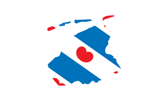 Friesland Map with Flag flag