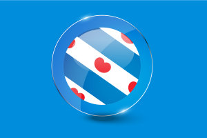 Friesland Flag Glossy Round Button flag