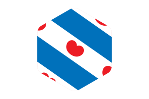 Friesland Flag Rounded Hexagon Shape flag