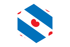 Friesland Flag Hexagon Shape flag